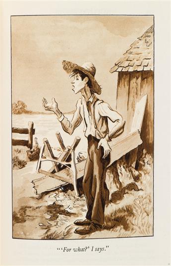 (LIMITED EDITIONS CLUB.) Twain, Mark. The Adventures of Huckleberry Finn * The Adventures of Tom Sawyer.